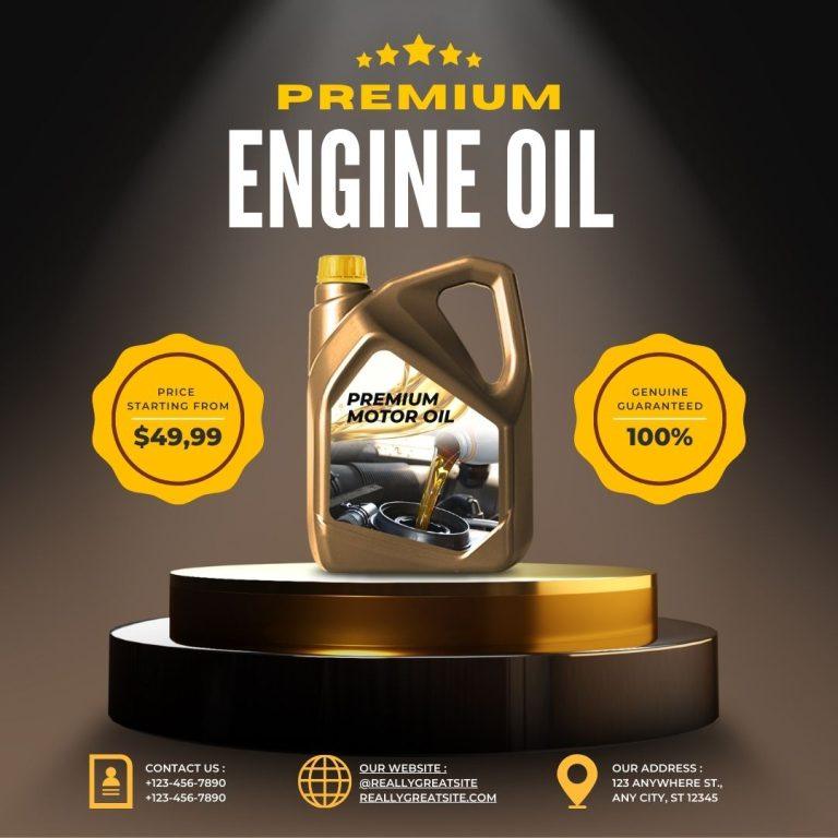 Black Yellow Podium Premium Motor Oil Promotion Instagram Post