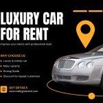 Black and Yellow Modern Car Rent with Cut Out Photo Facebook Post